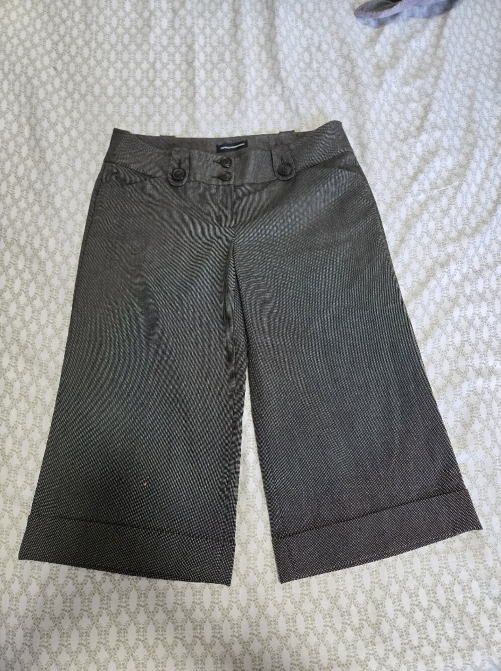 Vintage Express Studio Brown Wide Leg Capri Wide-Leg Dress Pants Sz 10